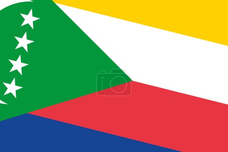 Drapeau Comores - découpage rectangulaire du drapeau vectoriel rotatif.