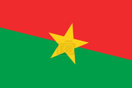 Drapeau Burkina Faso - découpage rectangulaire du drapeau vectoriel rotatif.
