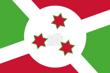 Bandera de Burundi - recorte rectangular de la bandera vectorial girada.