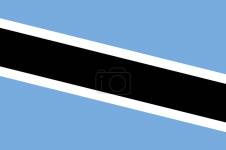 Bandera de Botswana - recorte rectangular de la bandera vectorial girada.