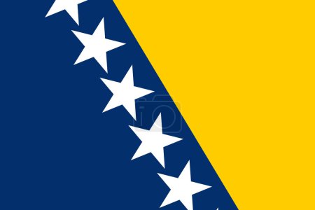 Flagge von Bosnien und Herzegowina - rechteckiger Ausschnitt der rotierten Vektorfahne.