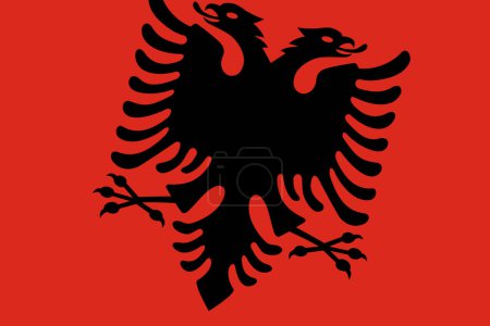 Albanien Flagge - rechteckiger Ausschnitt der gedrehten Vektorfahne.