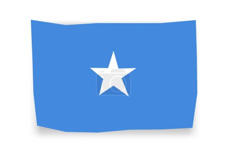 Somalia-Flagge - stilvolles Fahnenmosaik aus bunten Scherenschnitten. Vektorillustration mit Schlagschatten isoliert auf weißem Hintergrund