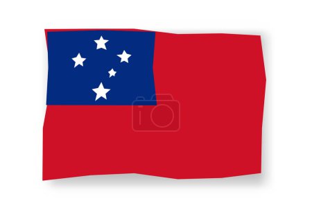Drapeau Samoa - élégant drapeau mosaïque de papiers colorés. Illustration vectorielle avec ombre portée isolée sur fond blanc