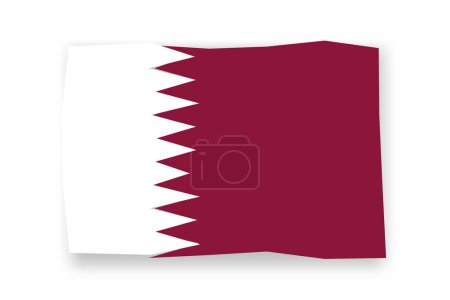 Qatar flag  - stylish flag mosaic of colorful papercuts. Vector illustration with dropped shadow isolated on white background