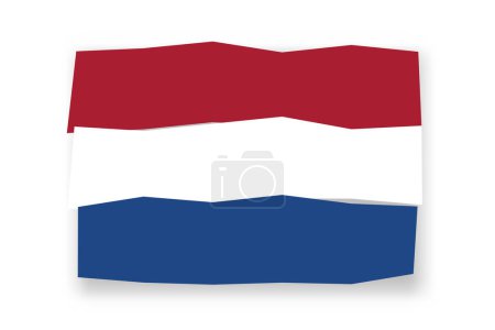 Netherlands flag  - stylish flag mosaic of colorful papercuts. Vector illustration with dropped shadow isolated on white background