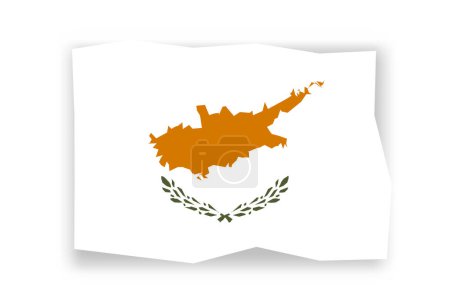 Bandera de Chipre - elegante mosaico de bandera de papercuts de colores. Ilustración vectorial con sombra caída aislada sobre fondo blanco