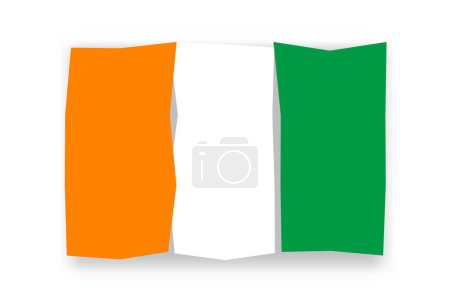 Cote d Ivoire flag - élégant drapeau mosaïque de papiers colorés. Illustration vectorielle avec ombre portée isolée sur fond blanc