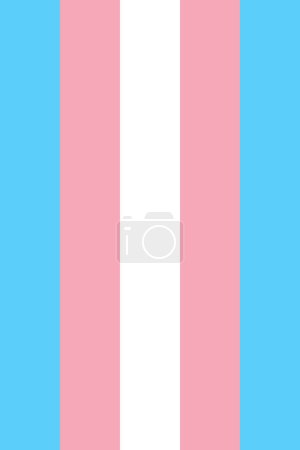 Transgender-Flagge steht für Stolz, Rechte und Erinnerung an die Transgender-Gemeinschaft. Fünf horizontale Streifen gleicher Größe mit zwei hellblauen, zwei rosa und einem weißen Streifen. Vektorsymbol