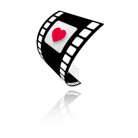 Filmstrip Liebesfilm Film mit Herz-Symbol Online-Video-Stream herunterladen. Hochwertiges Foto