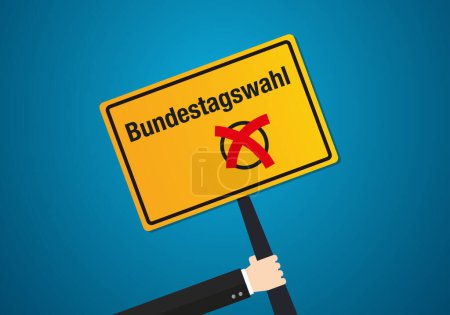 Alemania parlamento federal Bundestag día de las elecciones, marca de verificación en la ilustración vector signo. Ilustración vectorial