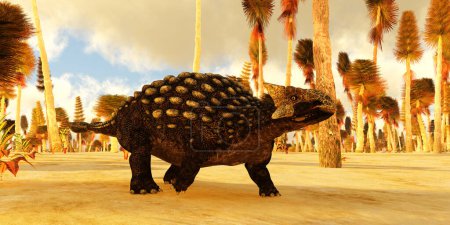 Téléchargez les photos : Ankylosaurus était un dinosaure herbivore blindé qui vivait en Amérique du Nord pendant la période du Crétacé.. - en image libre de droit
