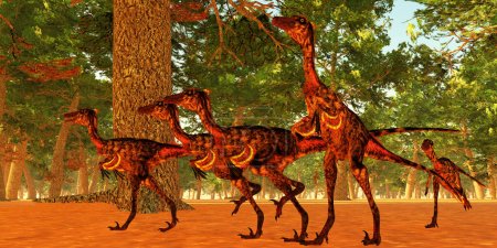 Téléchargez les photos : Troodon était un petit dinosaure carnivore qui vivait en Amérique du Nord pendant la période du Crétacé.
. - en image libre de droit