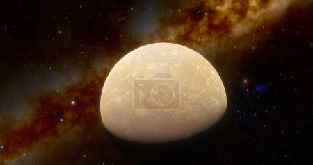 Téléchargez les photos : Callisto est l'une des lunes qui gravitent autour de la planète Jupiter. Il est classé comme miniaquariums sans air froid. Date de découverte 1610. - en image libre de droit
