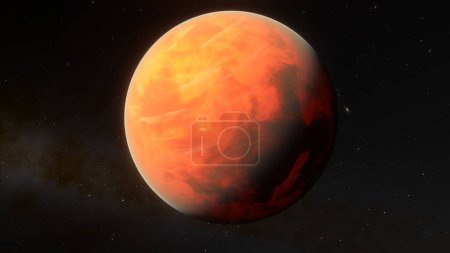 Téléchargez les photos : Planète Pi Mensae c est une superterra exoplanète aride torride qui orbite autour d'une étoile de type F appelée Pi Mensae. - en image libre de droit