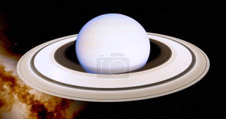 Téléchargez les photos : Saturne est la sixième planète de notre système solaire et possède 146 lunes qui ressemblent à des diamants à travers un télescope. - en image libre de droit