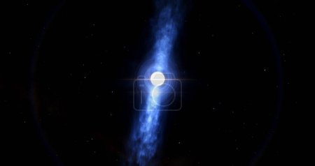 Téléchargez les photos : Un Pulsar est une étoile à neutrons rotative très magnétique qui projette des rayons massifs de rayonnement dans l'espace. - en image libre de droit