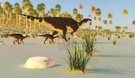 Téléchargez les photos : Brachylophosaurus était un dinosaure herbivore Hadrosaure qui vivait en Amérique du Nord pendant la période du Crétacé.. - en image libre de droit