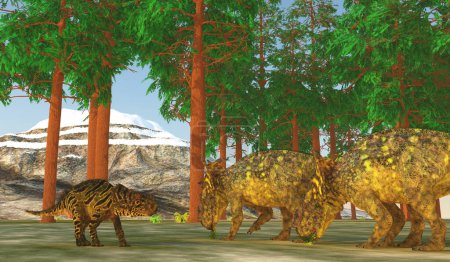 Téléchargez les photos : Pachyrhinosaurus était un dinosaure herbivore cératopsien qui vivait en Alberta, au Canada, pendant la période du Crétacé.. - en image libre de droit