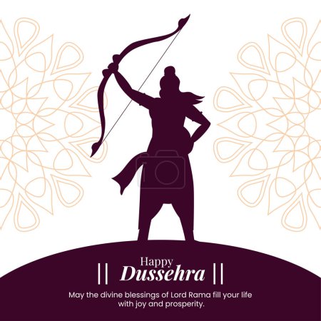 Illustration for Happy dussehra, greeting, wishes india hindu festival vector - Royalty Free Image