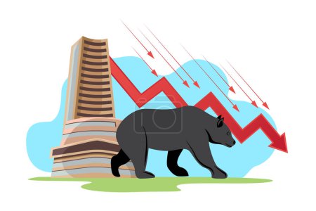 Ilustración de Bombay bolsa oso ejecutar pérdida vector - Imagen libre de derechos