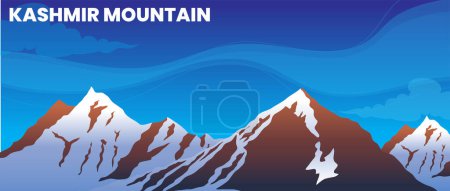 Illustration for Jammu kashmir travel tourism beautiful mountain landscape vector - Royalty Free Image