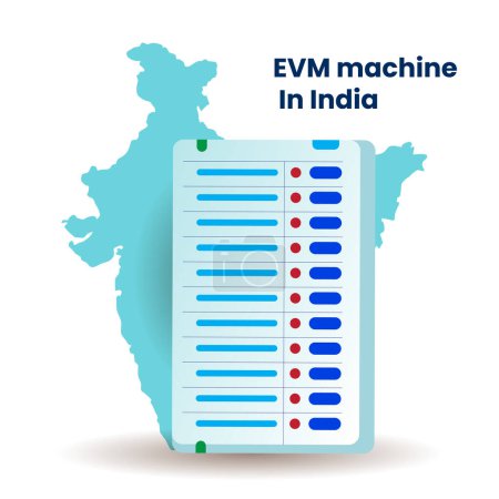 indien wahl evm machine vektor illustration