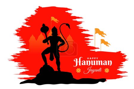 Joyeuse fête Hanuman Jayanti, célébration de la naissance de Lord Hanuman, illustration vectorielle de carte de v?ux