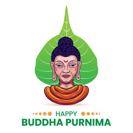 Buddha Jayanti, Buddha Purnima, and Buddha Day, vesak celebration greeting vector illustration