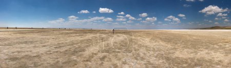 Photo for Panoramic view of the salt lake Tuz located in the Central Anatolia Region of Turkey - Royalty Free Image