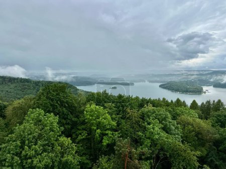 Lake Solina is a largest in Poland water reservoir surrounded by a characteristic landscape of mountains covered with forest and plenty of beaches with tourist infrastructure.
