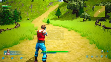 Non-Violent Video Game Mock-up Concept. Game play 3D Third Person Shooter Online Multiplayer Battle Royale. Fun Tactical Arcade Adventure with Hero