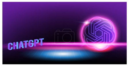 Illustration for Artificial Intelligence(AI) background concept with ChatGPT, artificial intelligence chatbot, Machine learning, digital Brain future technology.  Vector Illustration eps10 - Royalty Free Image