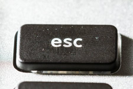 Photo for Closeup of an escape or esc button.  Black and white - Royalty Free Image