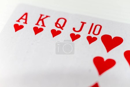 Photo for Royal flush poker hand isolated on white - Royalty Free Image