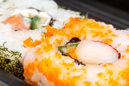 Photo for Closeup of delicious fresh Salmon sushi. - Royalty Free Image