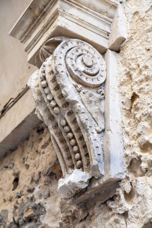 Photo for Close up of sconce on exterior of stone building. - Royalty Free Image