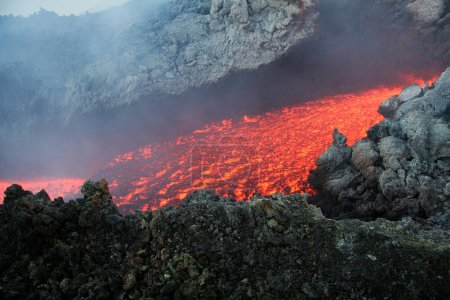 Photo for Etna vulcan lava magma in Sicily - Royalty Free Image