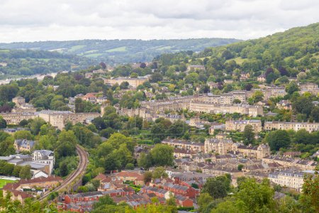 A view out towards Bath from Alexandra Park. Showing the typical buildings and facades that you will find in the city of Bath, England