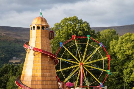 A typical Helter Skelter and Ferris Wheel Ride