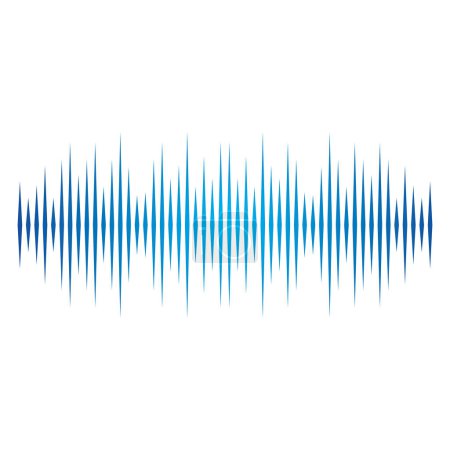 Ilustración de Sound wave music illustration logo vector flat design template - Imagen libre de derechos