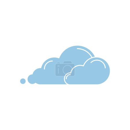 Téléchargez les illustrations : Icône de ligne nuage vecteur plat design - en licence libre de droit