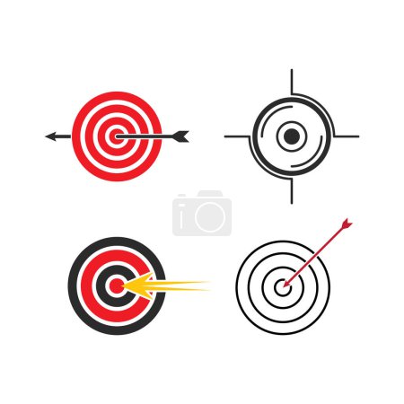 Illustration for Target logo icon vector illustration flat design template - Royalty Free Image