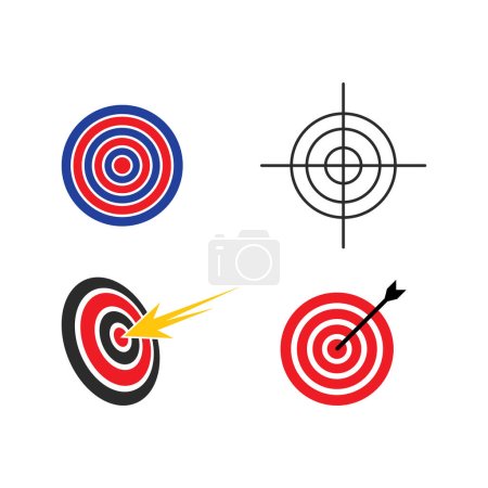 Ilustración de Target logo icon vector illustration flat design template - Imagen libre de derechos