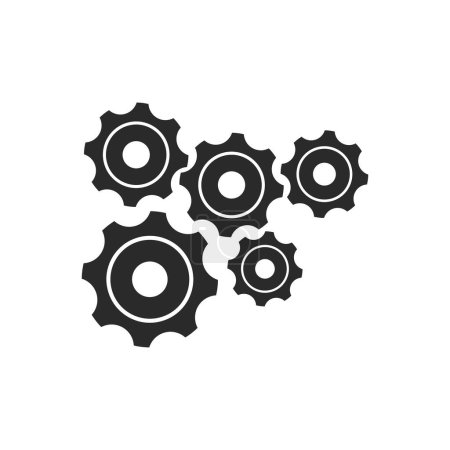 Illustration for Gear illustration logo icon vector flat design template - Royalty Free Image