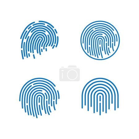 Fingerprint technology logo vector template