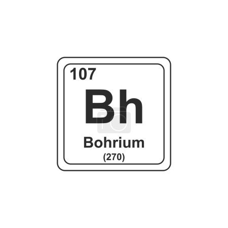 Téléchargez les illustrations : Symbole chimique pour l'icône Bohrium - en licence libre de droit