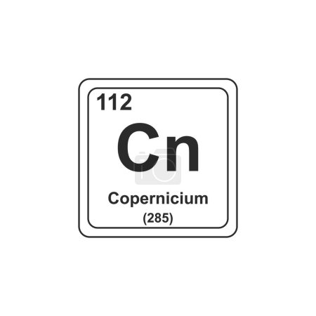 Téléchargez les illustrations : Symbole chimique de l'icône Copernicium - en licence libre de droit