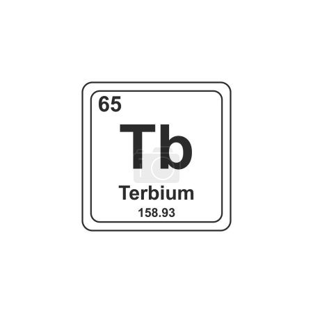 Téléchargez les illustrations : Icône Terbium Design de symbole chimique - en licence libre de droit