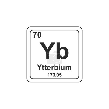 Ilustración de Ytterbio Signo químico y símbolo diseño plano - Imagen libre de derechos